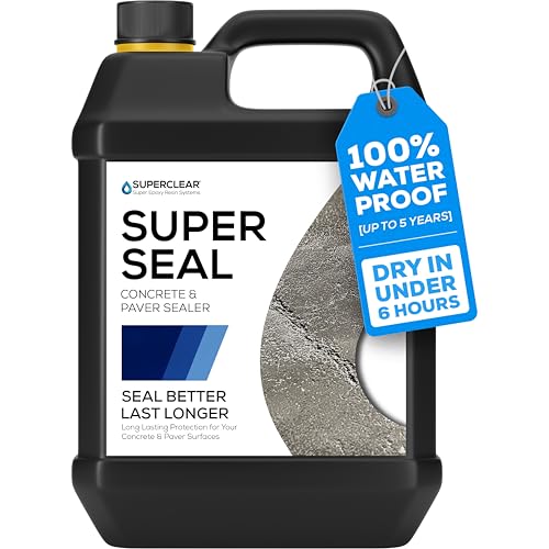 Modified Acrylic Concrete Paver Super Sealer 1GL, Penetrating Wet Natural Look, Cures in 6 Hours, 5 Year Life, Non-Toxic, Zero VOCs, Pet Friendly, Patio, Driveway, Roof, Pool Decks, Garages & More
