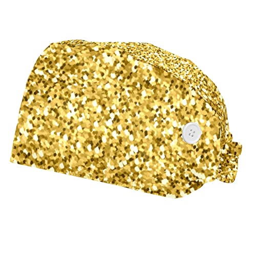 Chapeaux bouffants JDEZ à motif doré pour les longues journées de travail en cuisine