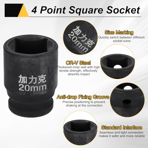 Douille carrée 1/2" 20mm pour débloquer les écrous grippés sans riper