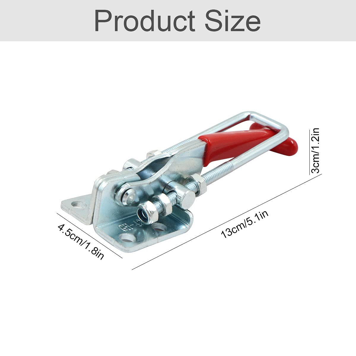Toggle Clamp Metal Toggle Clamp Adjustable GH431 Tension Catch Vertical Hand Tools Horizontal Tensioner Vertical Hand Tools for Suitcases Drawers - Image 2