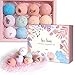 Produktbild Inmorven Badebomben Plantonic Badekugel Geschenk set,12er Badekugel mit Getrockneten Blüten Ätherischem Öl Natürliche Spa,Sprudel Schaumbäder für Frauen,Kinder (Bunt)