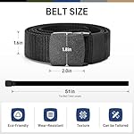 Tactical Men's Nylon Belts,5 Pack Mens Belts Casual，Military Canvas Outdoor Metal-free Belts - Image 2