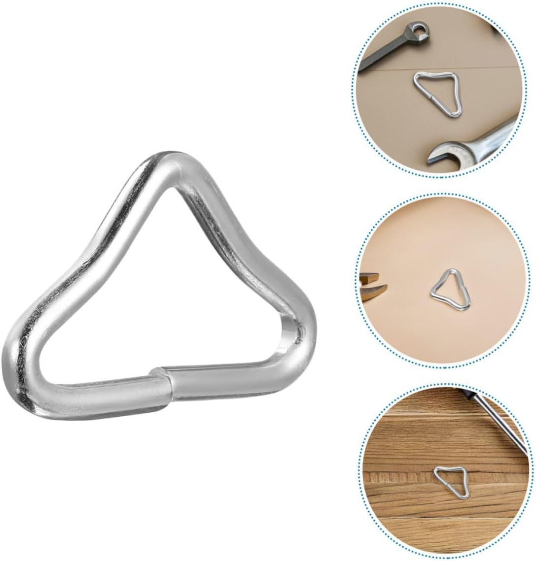 80pcs Trampoline Triangle Rings Replacement Parts Iron Triangle Buckle for Trampoline Mesh Attachment Silver Metal Rings for Outdoor Sports Play