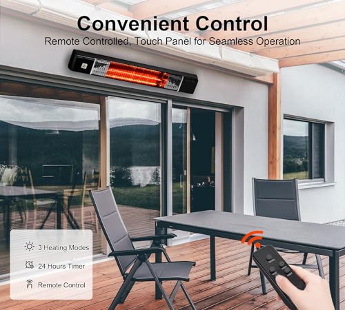 Electric Patio Heater Wall Mounted Infrared Heaters 1500W Electric