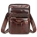Langzu Men's Genuine Leather Cowhide Vintage Messenger Bag Shoulder Bag Crossbody Bag (Dark Brown)