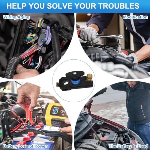 Image of TecoKart Battery Cut Off Switch 12V /24V - Heavy Duty Car Battery Disconnect Switch, Battery Kill Switch for 12V /24V Car, RV, Truck, Boat, Motorcycle - Easy Manual Shut Off, Prevents Battery Drain