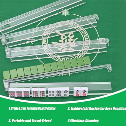 4 rack para mahjong con empujadores acrílicos miniatura 4