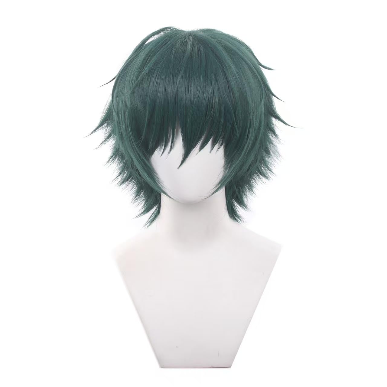 Anime Short Dark Green Cosplay Wig Halloween Costume Party Synthetic Wigs