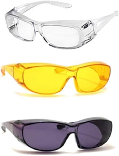 Miniatura 2 de Gafas de seguridad con protección lateral ANSI Z87.1, protección UV que se adapta a los lentes