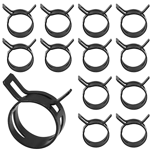 Lifcratms 50Pcs Spring Band Type Action Hose Clamps 1/4" Id, 6Mm Black Manganese Steel Spring Hose Clips For Od Fuel Pipe Silica Gel Tube Air Water Hose Line #TOP25
