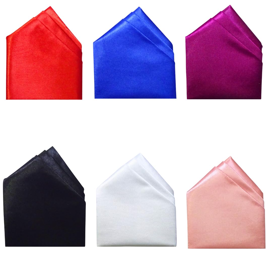 Men's Solid Color Pre Folded Pocket Square | Readymade Wedding Handkerchief for Suits, Blazers & Tuxedo (3 Fold)-image-44