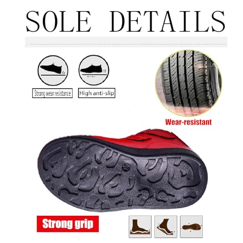 Girls Leather Waterproof Snow Boots with Hook Loop Warm Faux Fur Lining Comfortable Round Toe Anti-Slip Platform Ankle Boots Winter Outdoor Casual Booties Little Kid/Big Kid4