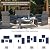 Shintenchi 4 Piece Patio Ratten Set Outdoor Furniture Set Wicker Conversation Set with Cushions and Tempered Glass Tabletop,Deep Blue