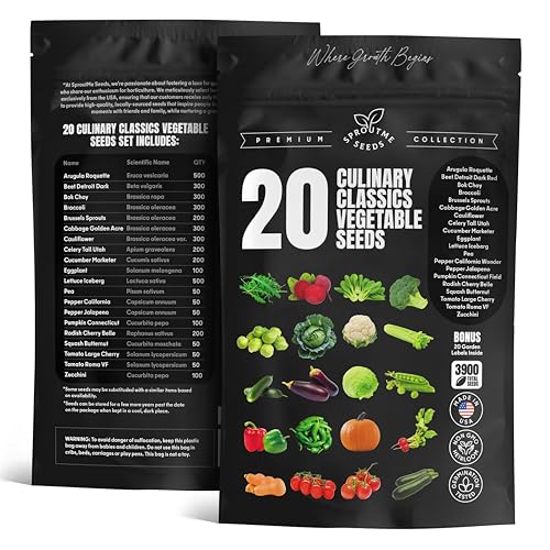 Vegetable Seeds Variety Pack – Tomato, Cucumber, Zucchini, Lettuce, Broccoli & Cabbage – 20 Varieties, 3900+ Non-GMO Heirloom Seeds, Indoor & Outdoor Garden by SPROUTME SEEDS - Image 9