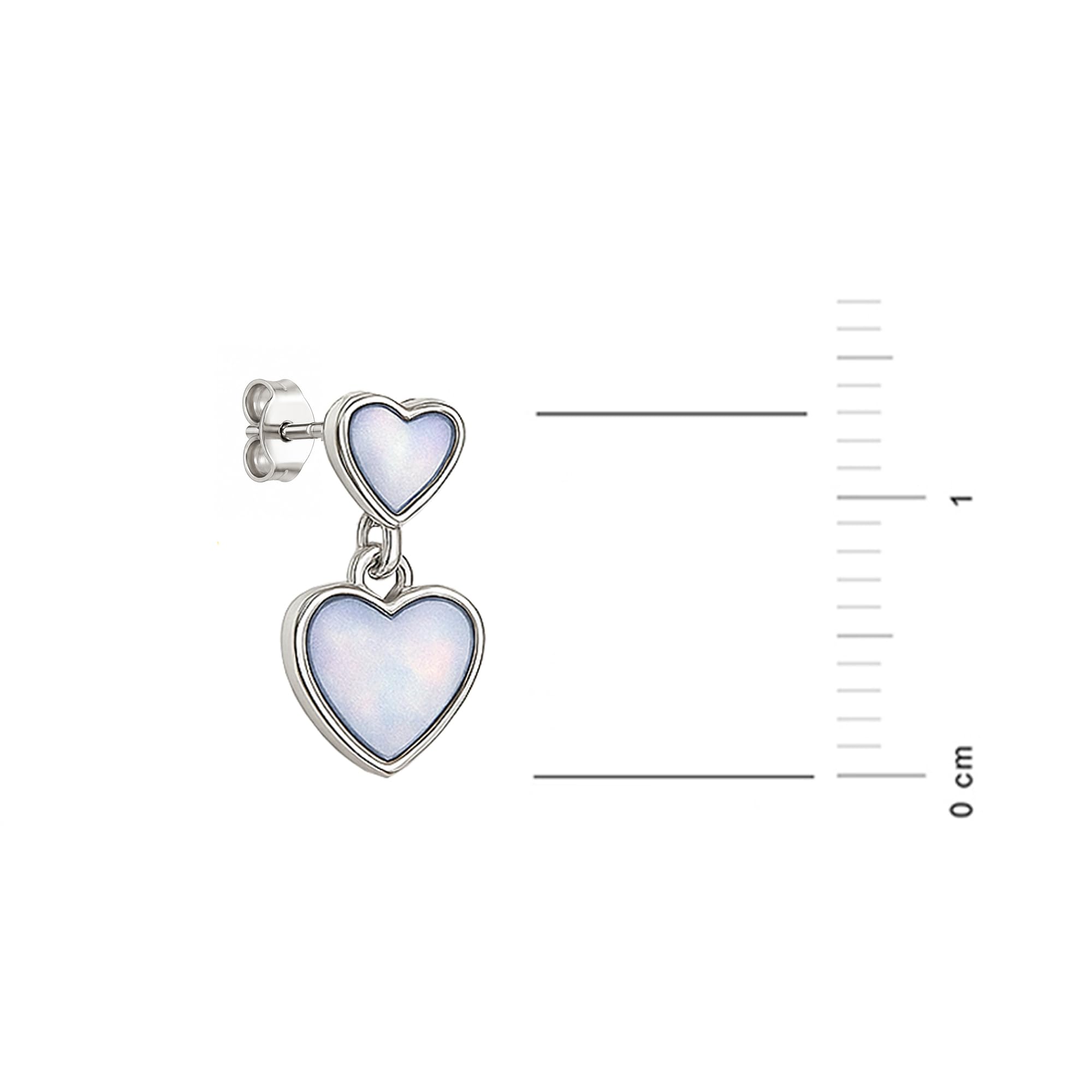 Schmuckset 925 Silber Damen Halskette Ohrringe Perlmutt Herzen für Damen Mädchen Freundin Mutter zum Geburtstag Jahrestag Kommunion Konfirmation Valentinstag