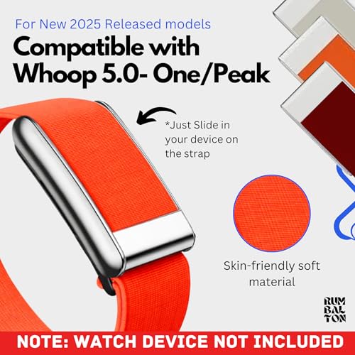 Image of Hydra Soft Wrist Strap for Whoop 5.0 One /Peak /Life MG Band Strap - Durable, Adjustable Fitness Tracker Strap | Breathable, Comfortable Bands for Workout, Sleep, and Health Monitoring (Device Not Included)