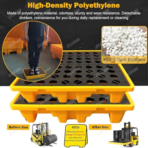 Paletten-Garagen-Wandregale, industrielle modulare Auffangplattform für Öl- und Chemikalienbehälter, 120 x 120 x 17 cm, sichere Lagerplattform für Farbeimer und Gefahrstoffe, Lösung zur Verm