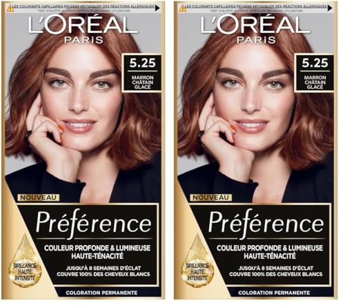 L'Oréal Paris Préférence Coloration Permanente Cheveux, Nuance : Antigua (5.25), Marron Chocolat Glacé (Lot de 2)