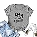 eubell Letter Printed Tee Shirt I Smell Children Halloween Tops for Women Girls Black