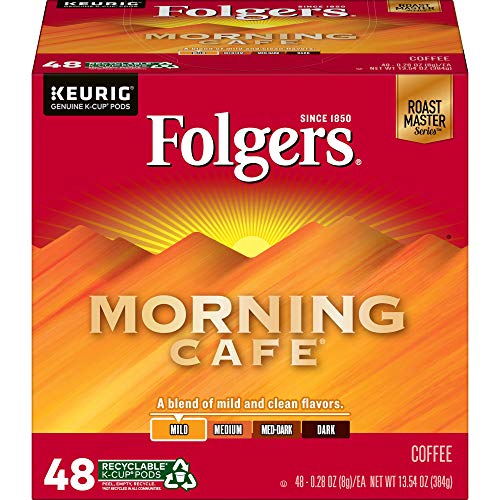 Image of Folgers Morning Cafe Mild Roast Coffee, 192 Keurig K-Cup Pods