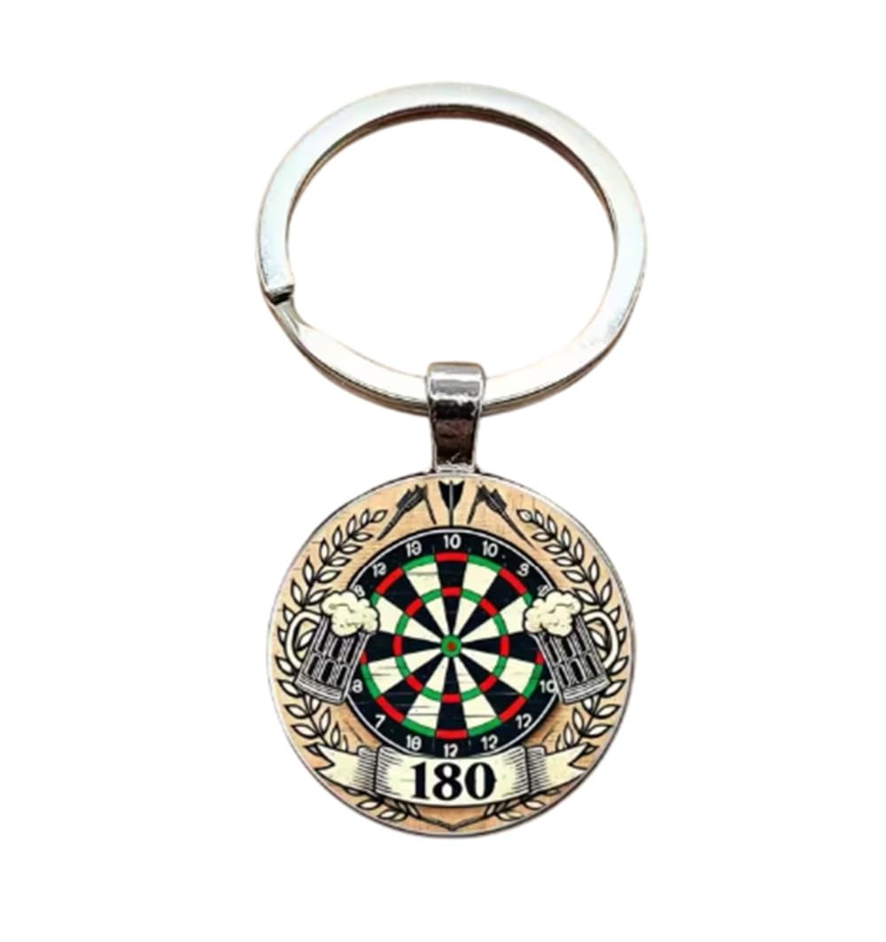 CMJ™ Darts Keyring Keychain Sport Dartboard Sporting Maximum Score 180 Design 2