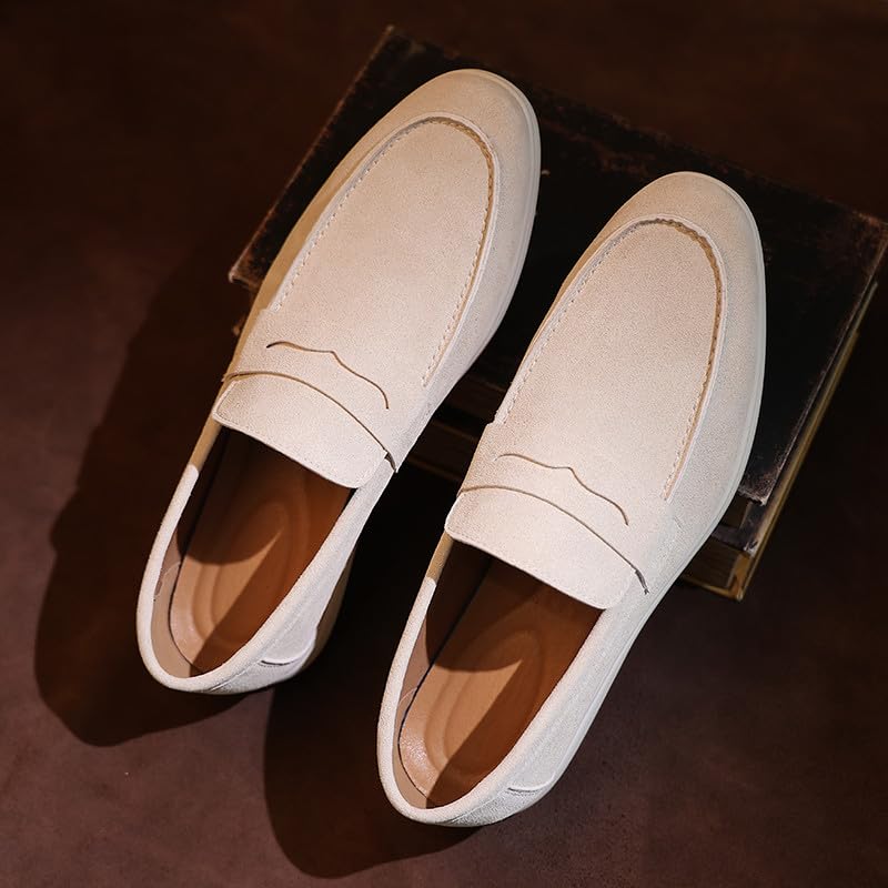 Santimon Men's Casual Suede Penny Loafers Lightweight Slip-On Flat Driving Shoes Comfort Walking Moccasins4