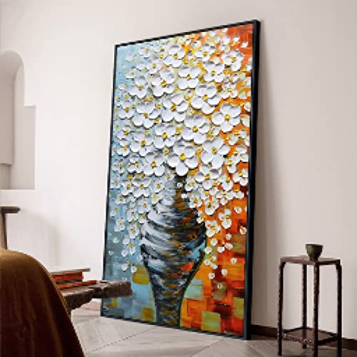 Peinture fleur abstraite colorée sans cadre pour personnaliser votre décoration