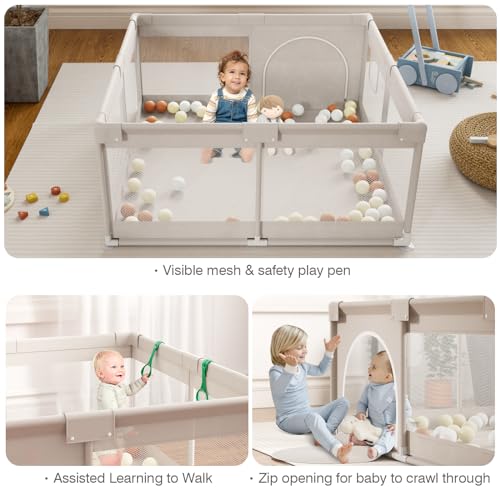 Image of Baby Playpen,Playpen for Babies and Toddlers, Play Pen for Kids, Play Pen for Babies and Toddlers (47 * 47 inch playpen Without mat)