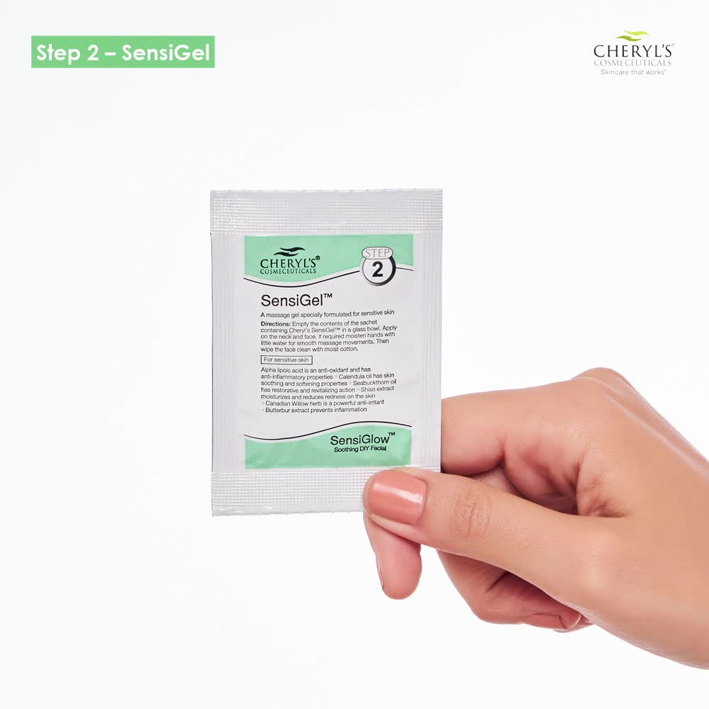 Image of Cheryl's SensiGlow DIY Facial Kit with Aloe Vera, Lactic Acid, Calendula Oil for for Radiant, Glowing Skin, Easy DIY Home Facial Kit for Women, Used by Beauty Experts in Salons for Sensitive Skin,17gm