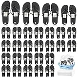MSYU 24 paia di infradito per matrimoni, feste, ospiti, hotel, spa, pantofole casual con cartello di carte di dimensioni assortite e borsa con coulisse (nero), Nero , 43.5 EU