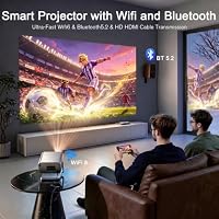 [4600 ANSI & Now with Netflix] 4K Projector with WiFi and Bluetooth, Auto Focus Keystone Smart Projector, Outdoor Projector with Adjustable Stand for Home Bedroom — image 5