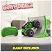 Monster Jam, Official Grave Digger Remote Control Monster Truck with Ramp, Small 1:64 Scale RC Cars Kids Toys for Boys and Girls Ages 3 4 5 6 and up