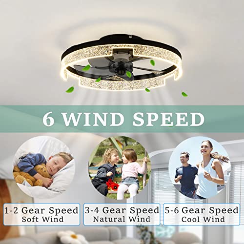 Ventilateur de plafond bas profil télécommande luminaire LED intégré - 6