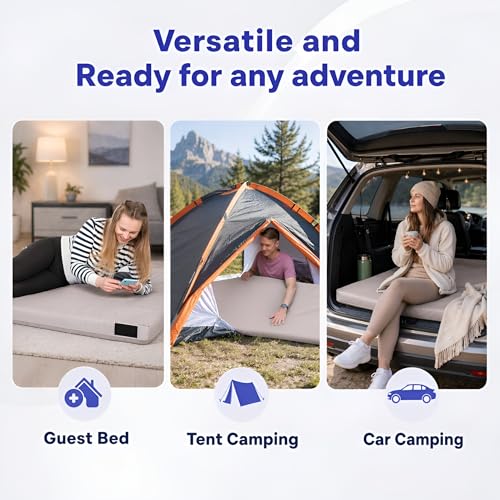 Image of Hazli Matrix AirCell Memory Foam Camping Mattress Pad - CertiPUR-US Roll Up Mattress for Adults - Portable Foam Sleeping Mats for Camping - Camp Cot Sleeping Pad - Floor Sleep Mat Bed Roll for Car RV