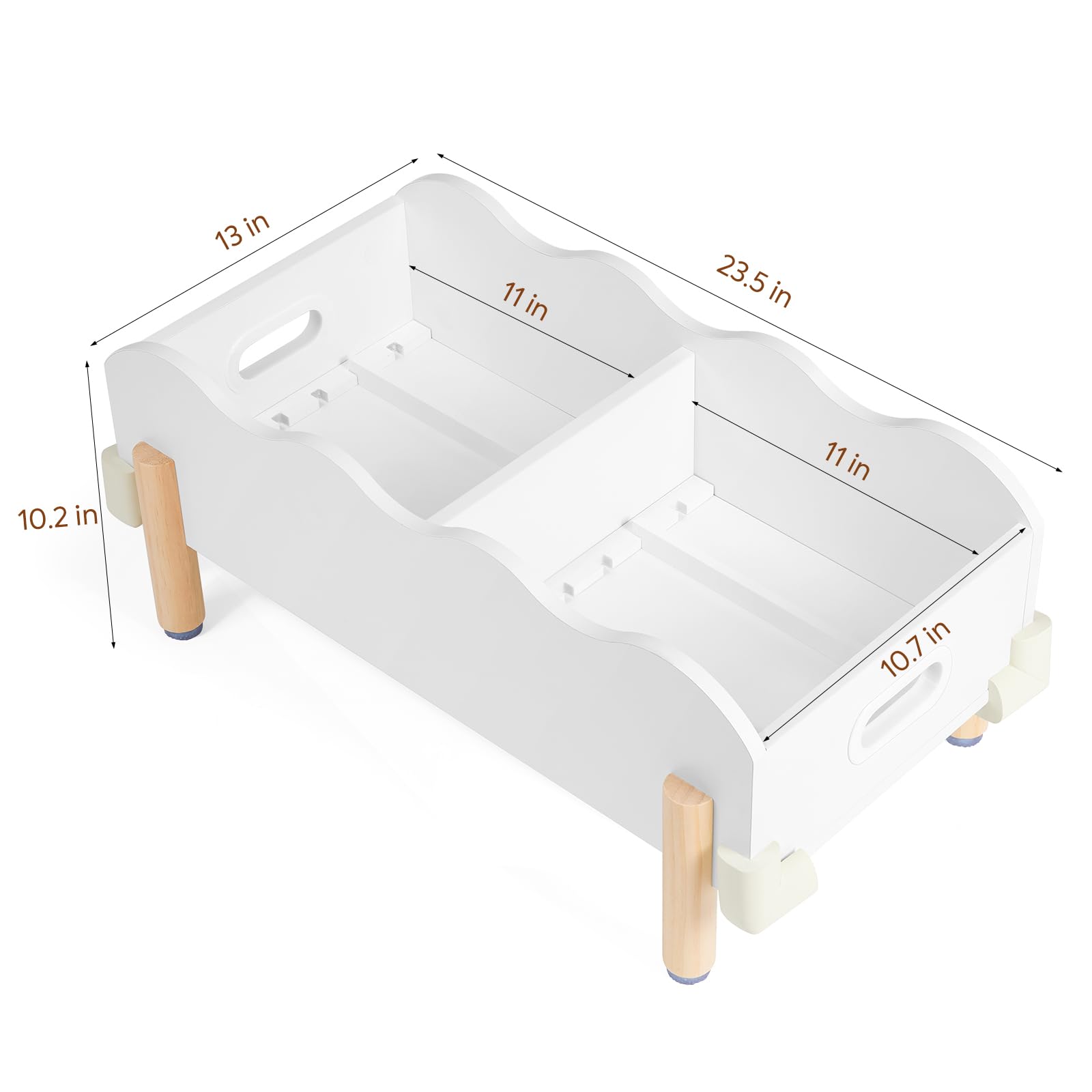 HouseJoy Wooden Bookself for Kid, White Kids Bookshelf and Toy Storage, Toddler Bookshelf for with 2 Adjustable Divider, Baby Bookcase for Children's Room Classroom Nursery