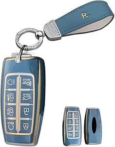 Fit Genesis GV70 GV80 G80 G90 8 Button Remote Smart Leather Key Fob - View #4
