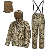 UIIHUNT Hunting Clothes for Men with Face Mask, Silent Waterproof Camo Jacket & Pants, Warm Hunting...