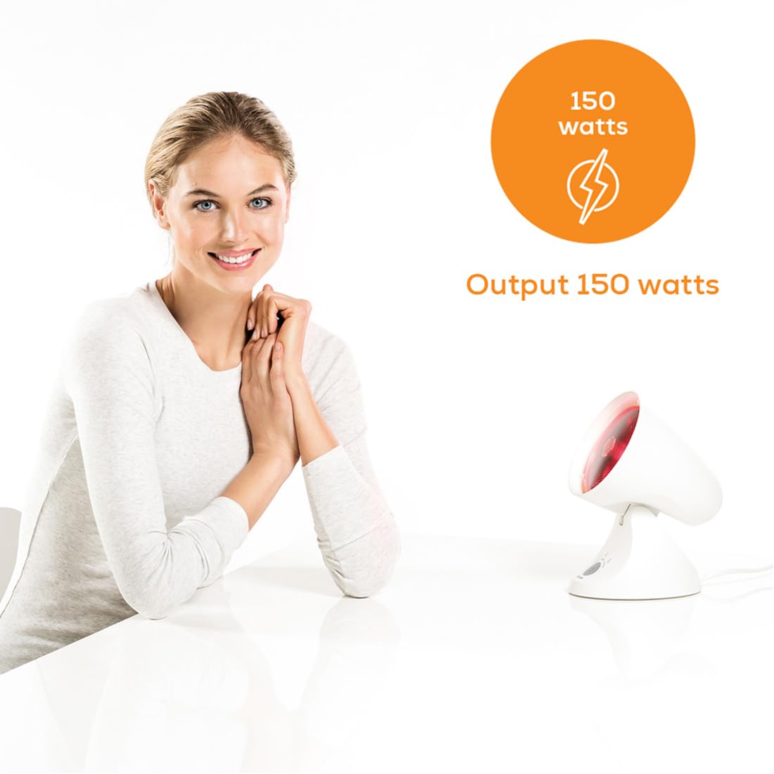 Beurer IL 35 Infrared Heat Lamp | Soothing Heat For Colds And Muscle Tension | Infrared Therapy For Improved Blood Circulation | With 3-Level Treatment Timer | 100% UV Blocker | 5 Years Warranty