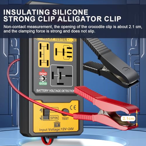 Image of STHIRA 12V /24V Car Battery Tester 4 /5-Pin Relay Tester with LED Indicator Battery Troubleshooting Device Battery Analyzer Universal Vehicle Battery Tester for Motorcycle, Car, Trucks, Boat, RV