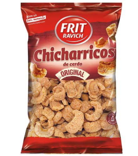 Chicharricos Schweinekrusten Snack 800 g – Knusprige frittierte Schweinehaut | Herzhafter Snack zum Teilen | Ideal für Partys & Aperitif – Packung mit 6