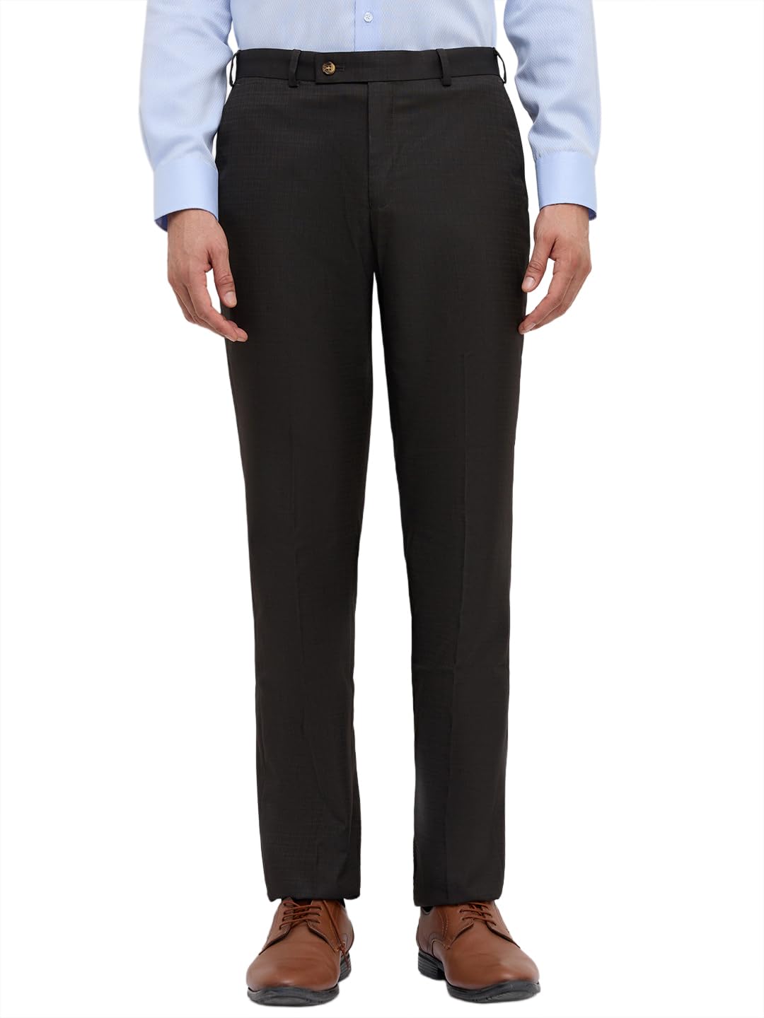 park avenue Men Regular Fit Structure Pattern Poly Viscose Blend Flat Front Formal Trouser-picture-40