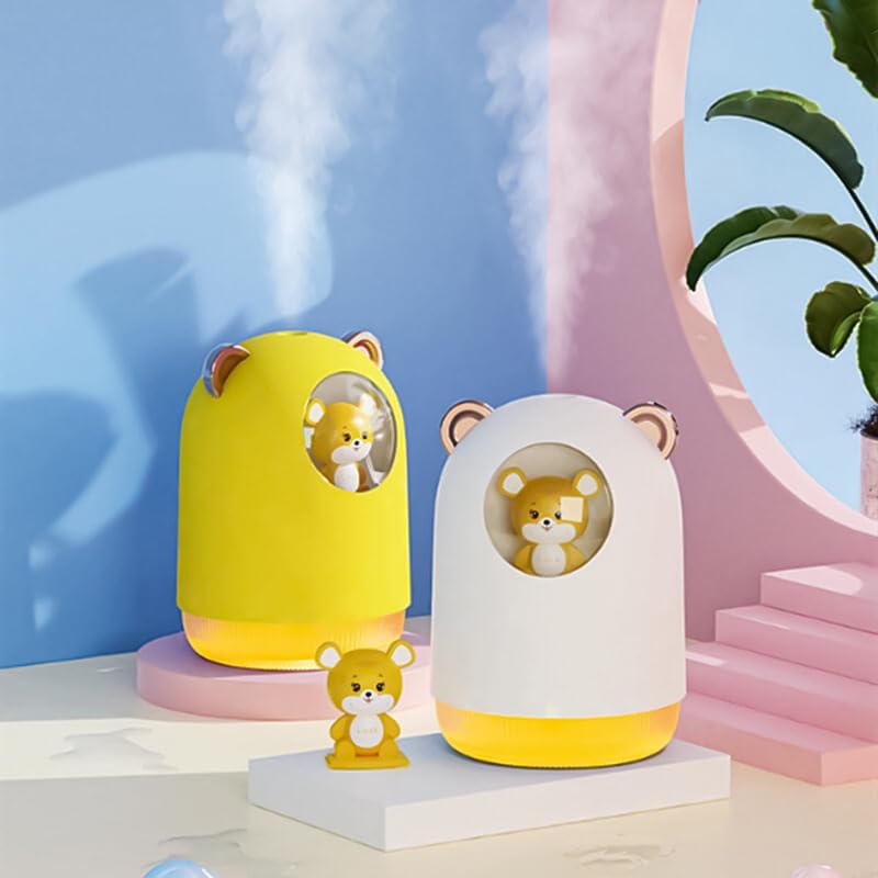 mobigon Wood Cool Mist Ultrasonic Humidifier for Room Moisture, Aroma Diffuser for Home, 300ml Essential Oil Diffuser with 7 Colorful Night Light, Auto Shut-Off, Home, Office, car (B.Turquize)