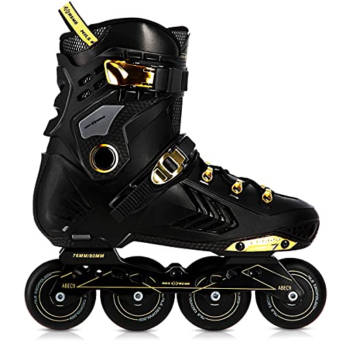 Nils Extreme NA20002 Inline Skates for Men and Women - Inline Skates - ABEC9 Ball Bearings - Roller Blades Adult - 85A Wheels - Roller Skates 35 - Black and Gold
