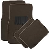 OxGord Universal Fit Front/Rear 4-Piece Full Set Heavy Duty Economy Carpet Floor Mat - (Brown)