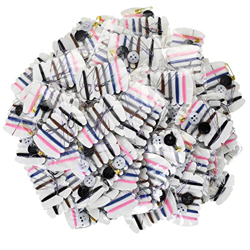 Tatuo Travel Sewing Kits Thread Repair Kit with Needles Threads Button Pin for Hotel Amenities Necessities 6 Colors (100 Sets)