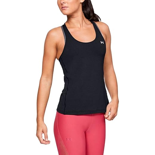 Under Armour Ua Heatgear Racer, Camiseta Sin Mangas Mujer, Negro (Black), M