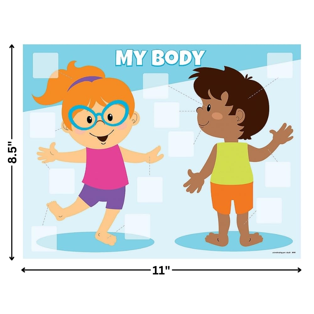 Labeling Body Part Sticker Scenes - 12 Pieces - Educational and Learning Activities for Kids - Image 2
