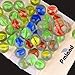 PMLAND 40 Pcs Cats Eyes Glass Marbles Sling Shot Ammo Assorted Colors with a Free Bonus Shooter Marble Drawstring Storage Bag