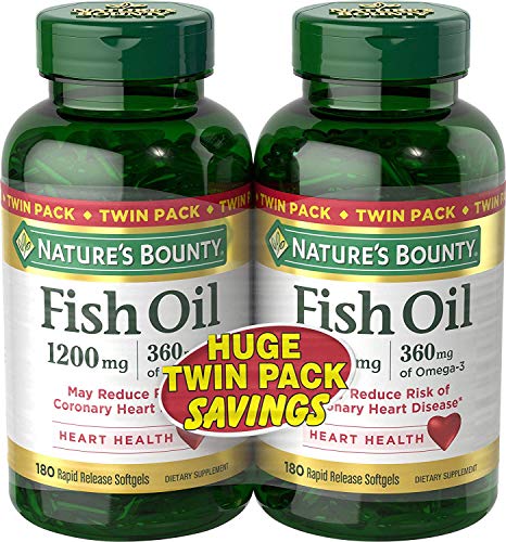 Nature's Bounty Fish Oil 1200 mg Twin Packs, 180-Count per bottle