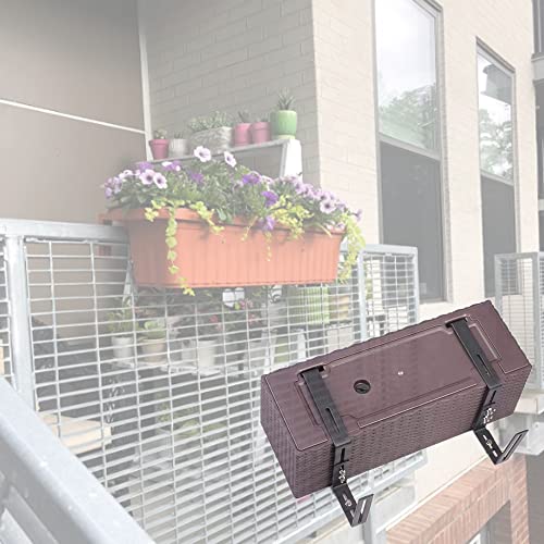Yaoeruqi Adjustable Planter Box Bracket Window Box Bracket Planter Brackets Kits Flower Box Holder For Railing Patio Garden Fence Pergola Balcony #TOP2